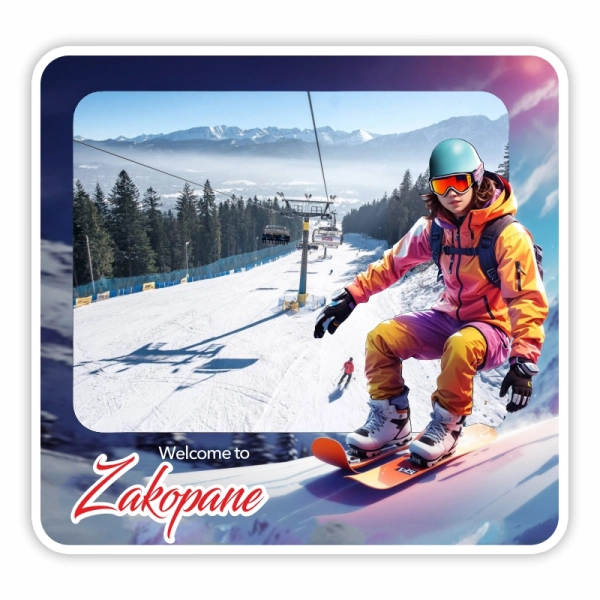 Drewniany magnes Zimowy N4