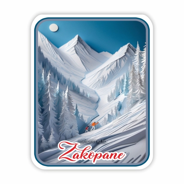 Drewniany magnes Zimowy N8