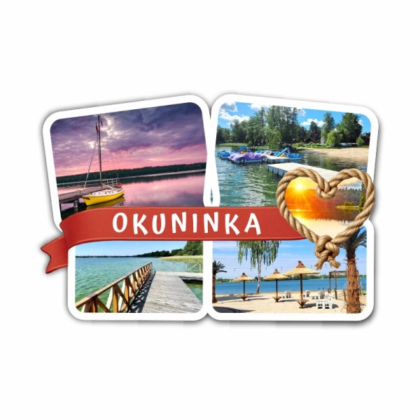 Drewniany magnes Mix z liną