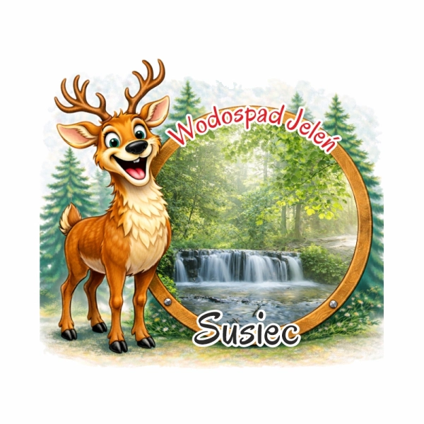 Drewniany magnes jeleń bajkowy