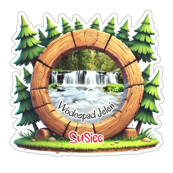 Drewniany magnes Ramka drzewna koło