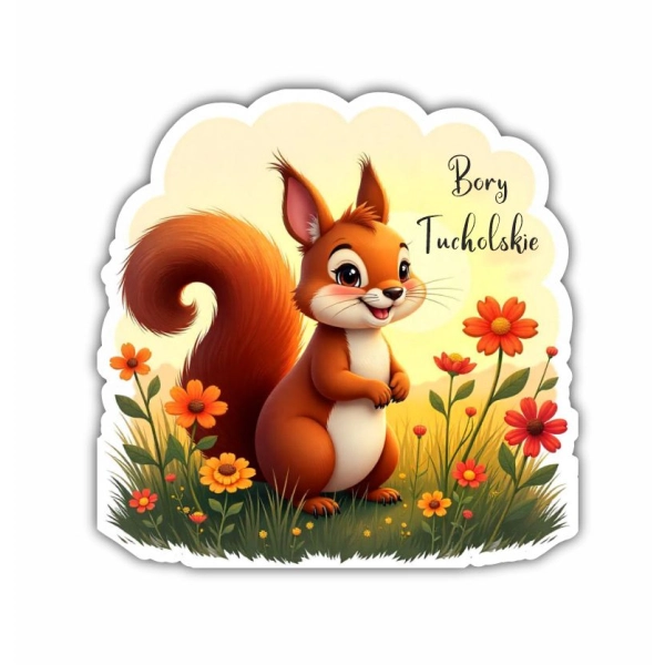 Drewniany magnes wiewiórka