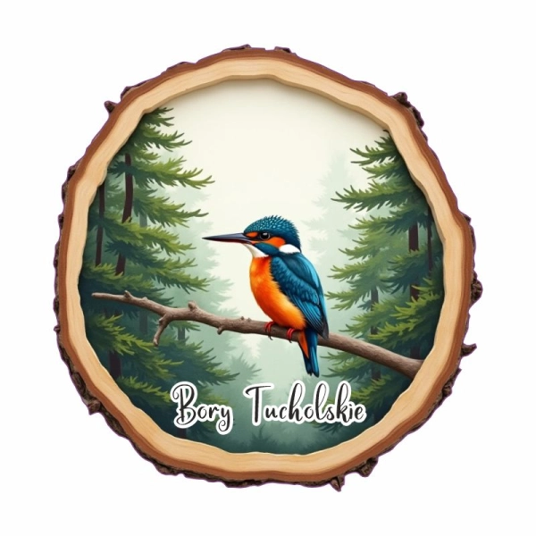 Drewniany magnes kora Zimorodek N2