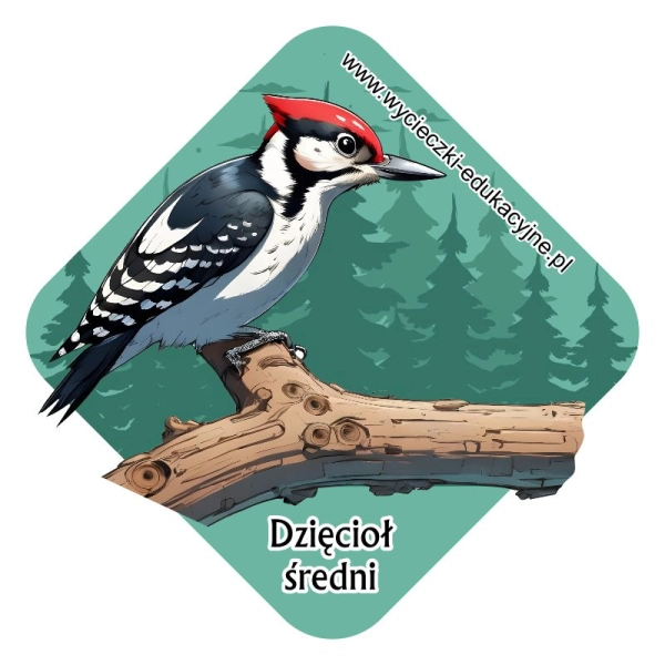 Drewniany magnes Dzięcioł 2D