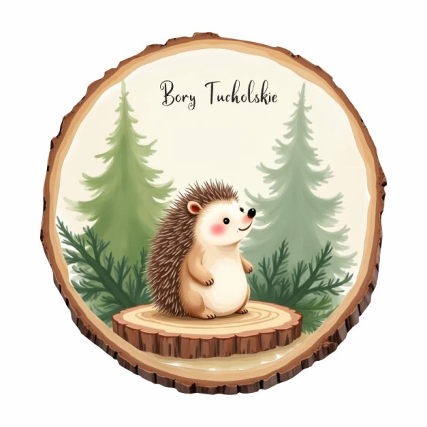 Drewniany magnes kora Jeż