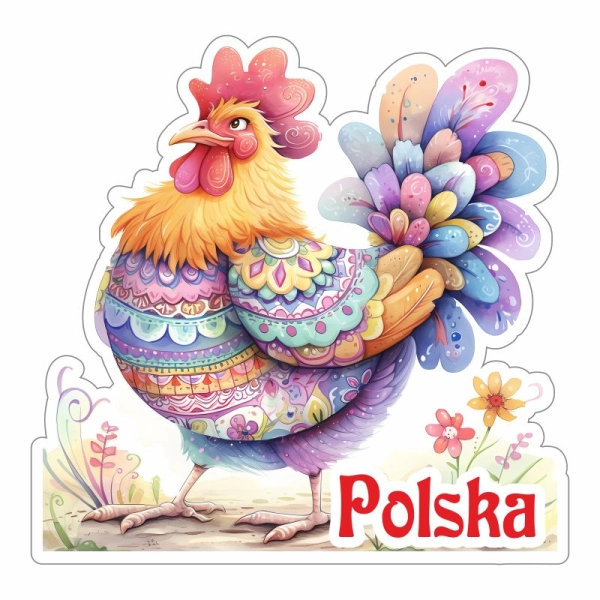 kolorowy kogut z napisem Polska