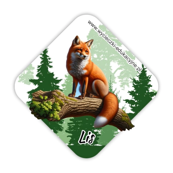 Drewniany magnes Lis 2D