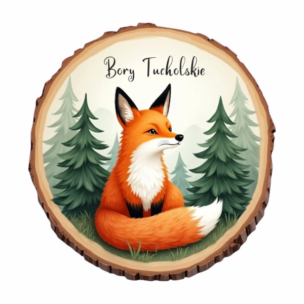 Drewniany magnes kora Lis