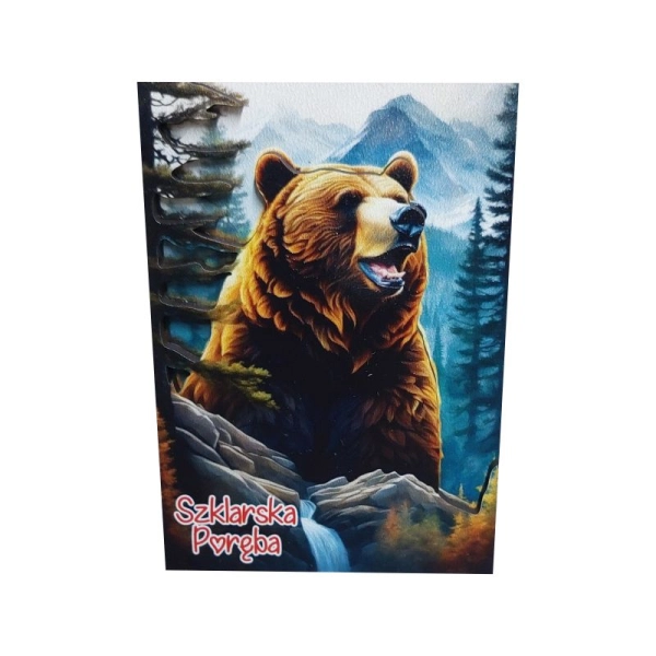 Drewniany magnes Niedźwiedź 2D