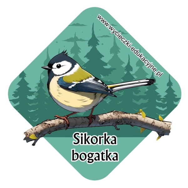 Drewniany magnes Sikorka 2D