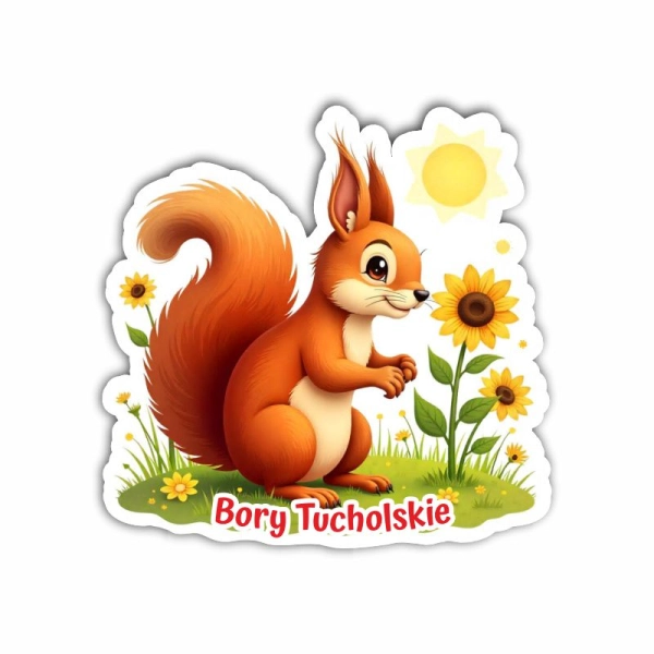 Drewniany magnes wiewiórka kolor N1