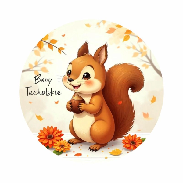 Drewniany magnes wiewiórka kolor N2