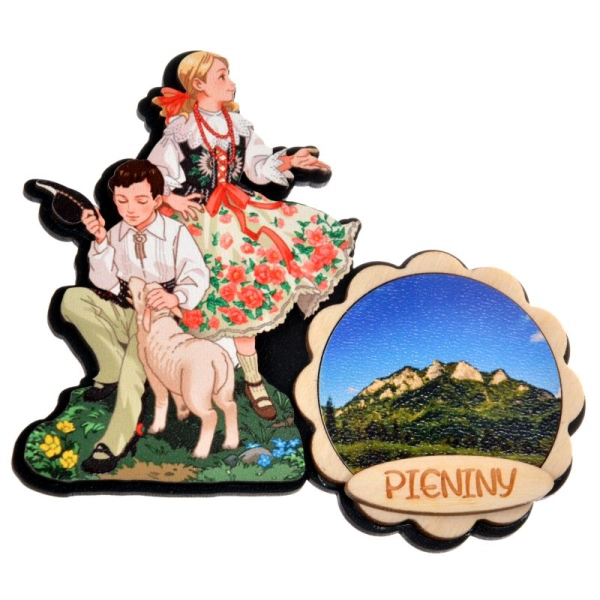 drewniany magnes, magnes góral, góralskie magnesy, pamiątki regionalne, magnesy na lodówkę, pamiątki z gór, magnesy z gó