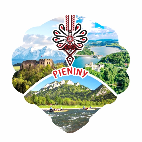 Drewniany magnes Kolaż z parzenicą N3