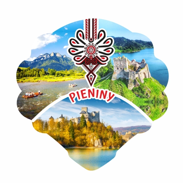 Drewniany magnes Kolaż z parzenicą N3