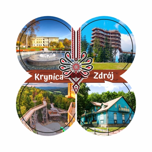 Drewniany magnes Kolaż z parzenicą N4