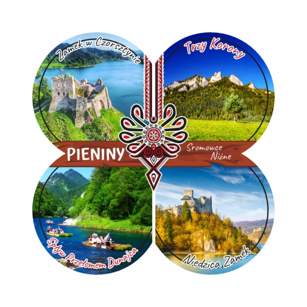 Drewniany magnes Kolaż z parzenicą N4