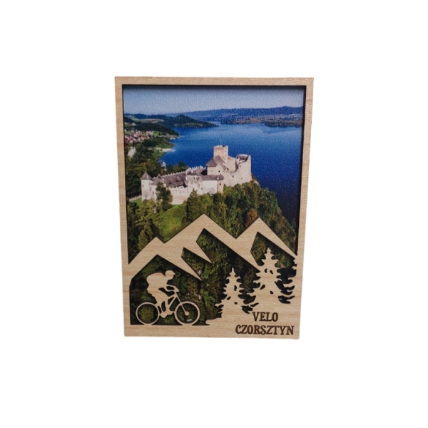 Drewniany magnes ażurowy- Rower