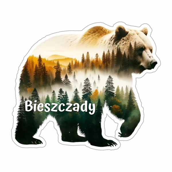 Drewniany magnes Niedźwiedź Kolor N1