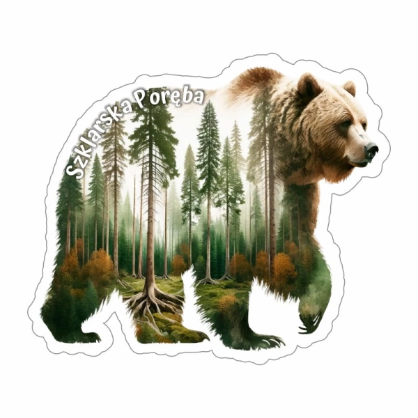 Drewniany magnes Niedźwiedź Kolor N2