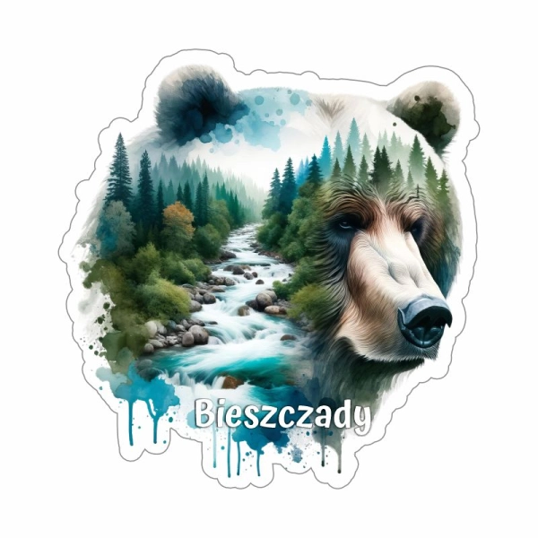 Drewniany magnes Niedźwiedź Kolor N5