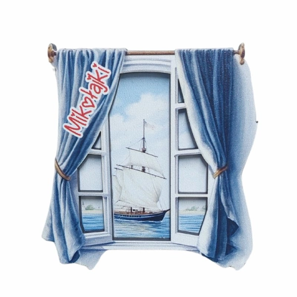 Drewniany magnes Okno N1