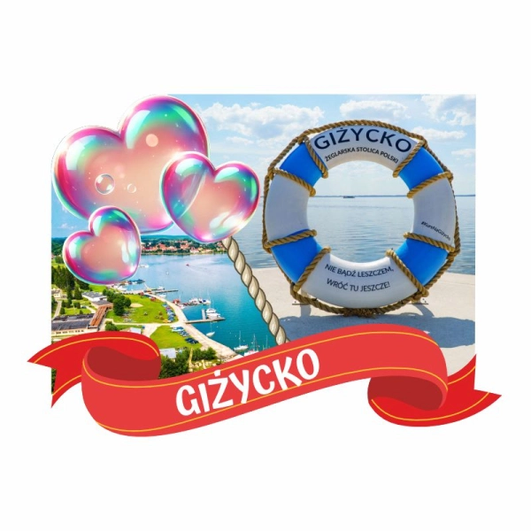 Drewniany magnes Serce Bańka