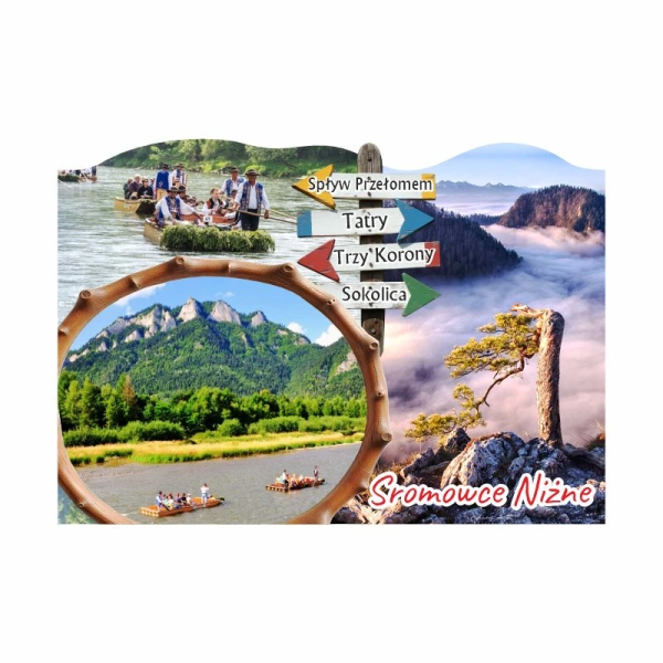 Drewniany magnes Znak z Drogowskazem