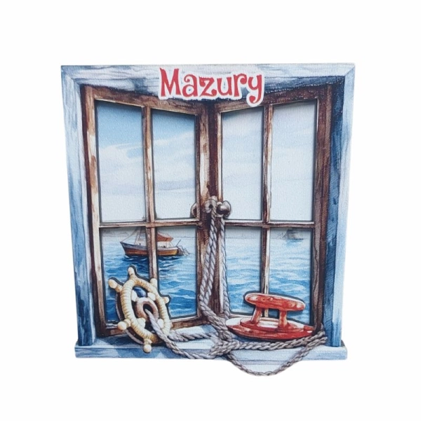 Drewniany magnes Okno N10