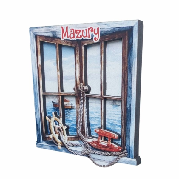 Drewniany magnes Okno N10