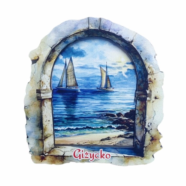 Drewniany magnes Okno N5