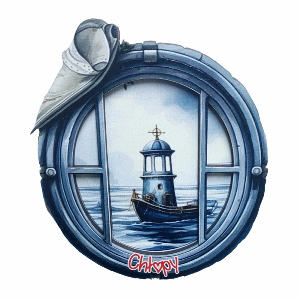 Drewniany magnes Okno N9