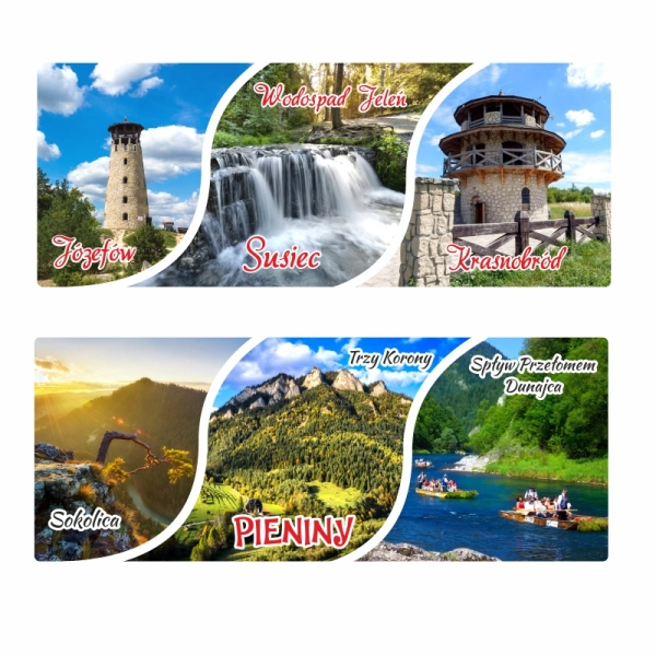 Drewniany magnes Potrójna panorama