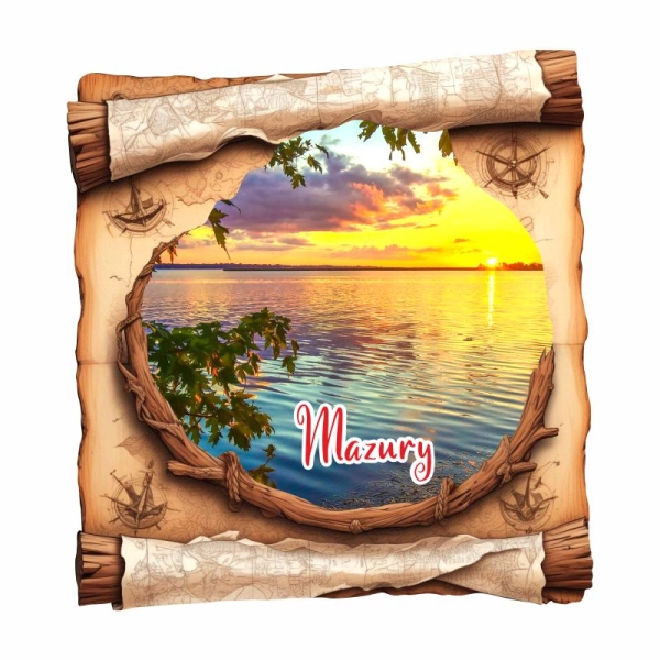 Drewniany magnes Papirus na drewnie