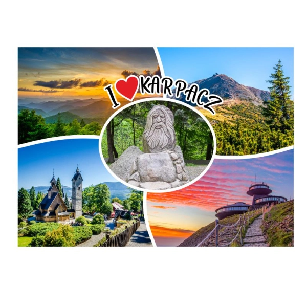 Drewniany magnes Pocztówka N16