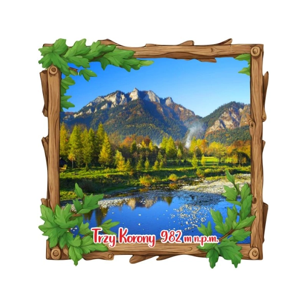 Drewniany magnes Ramka drewniana N3