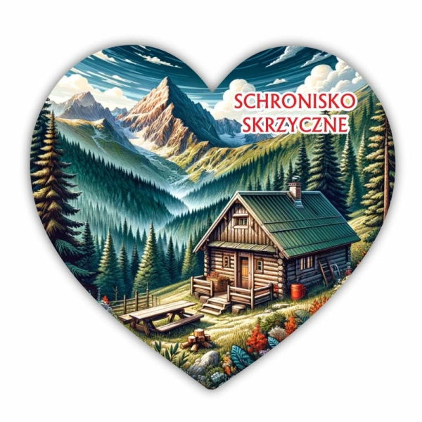 Drewniany magnes Schronisko N2