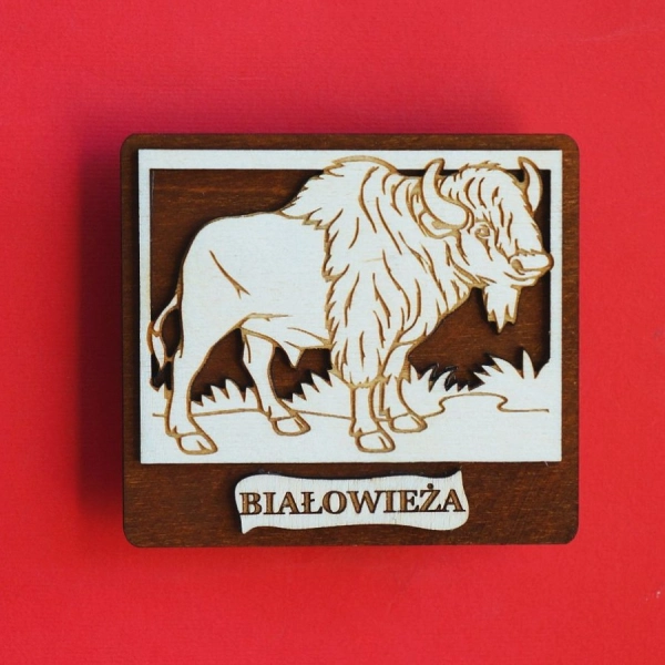 Magnes "Żubr jasny w ramce"