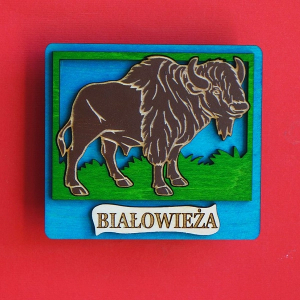 Magnes "żubr brązowy w ramce"