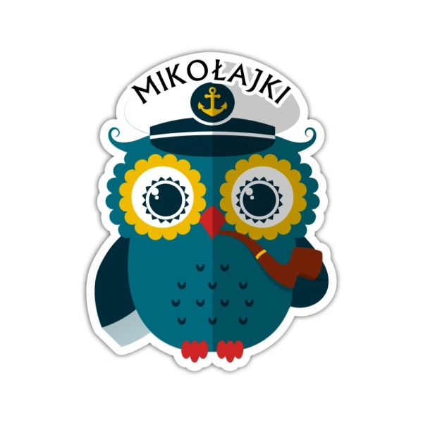 kolorowa sowa w stylu marynistycznym