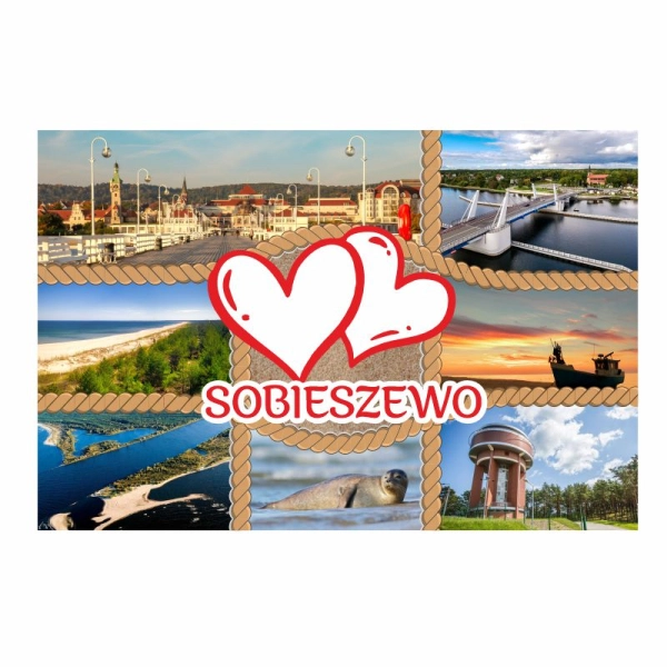 Drewniany magnes Lina mix widoków N2