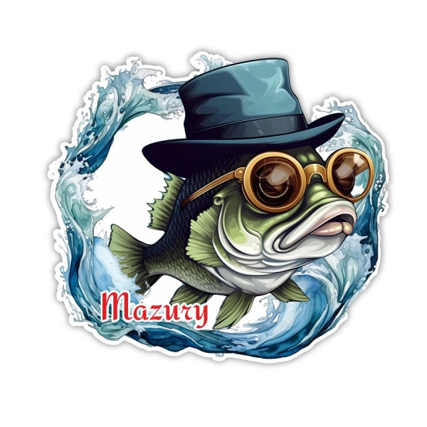 Drewniany magnes Ryba na fali N2