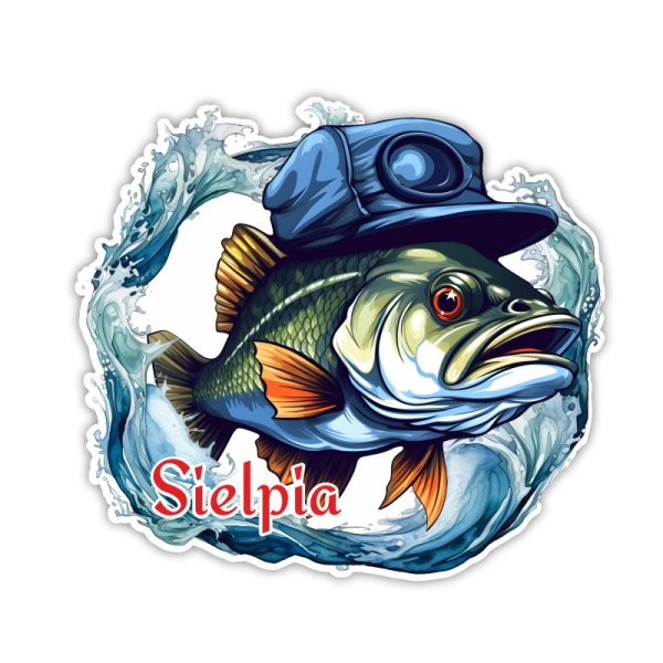 Drewniany magnes Ryba na fali N3