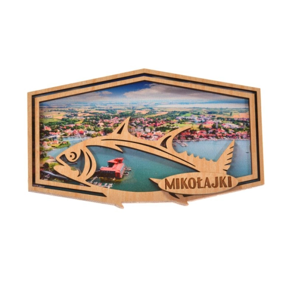 Drewniany magnes Ryba z widokiem