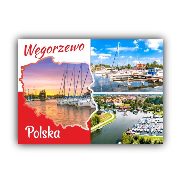 Pocztówka magnes na lodówkę z mapą polski