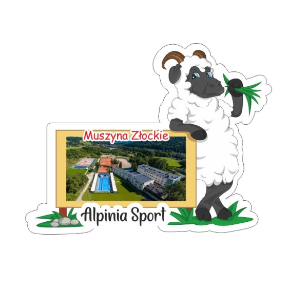 Drewniany magnes Baran z tablicą