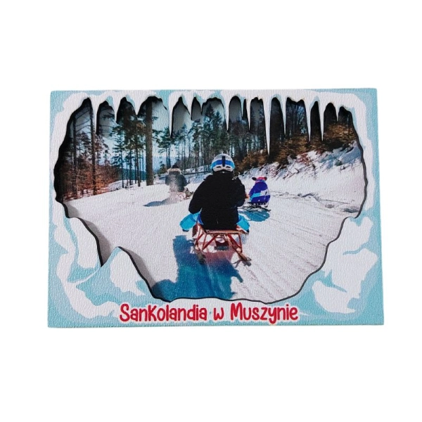 Drewniany magnes Dwuwarstwowy-Śnieżny