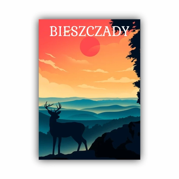 drewniany magnes z kolorową grafiką