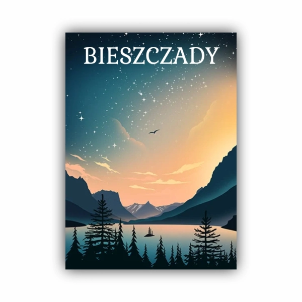 drewniany magnes z kolorową grafiką