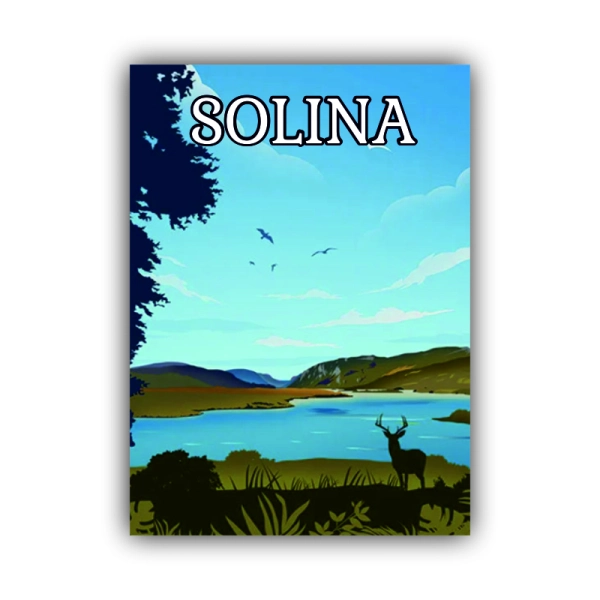 drewniany magnes z kolorową grafiką